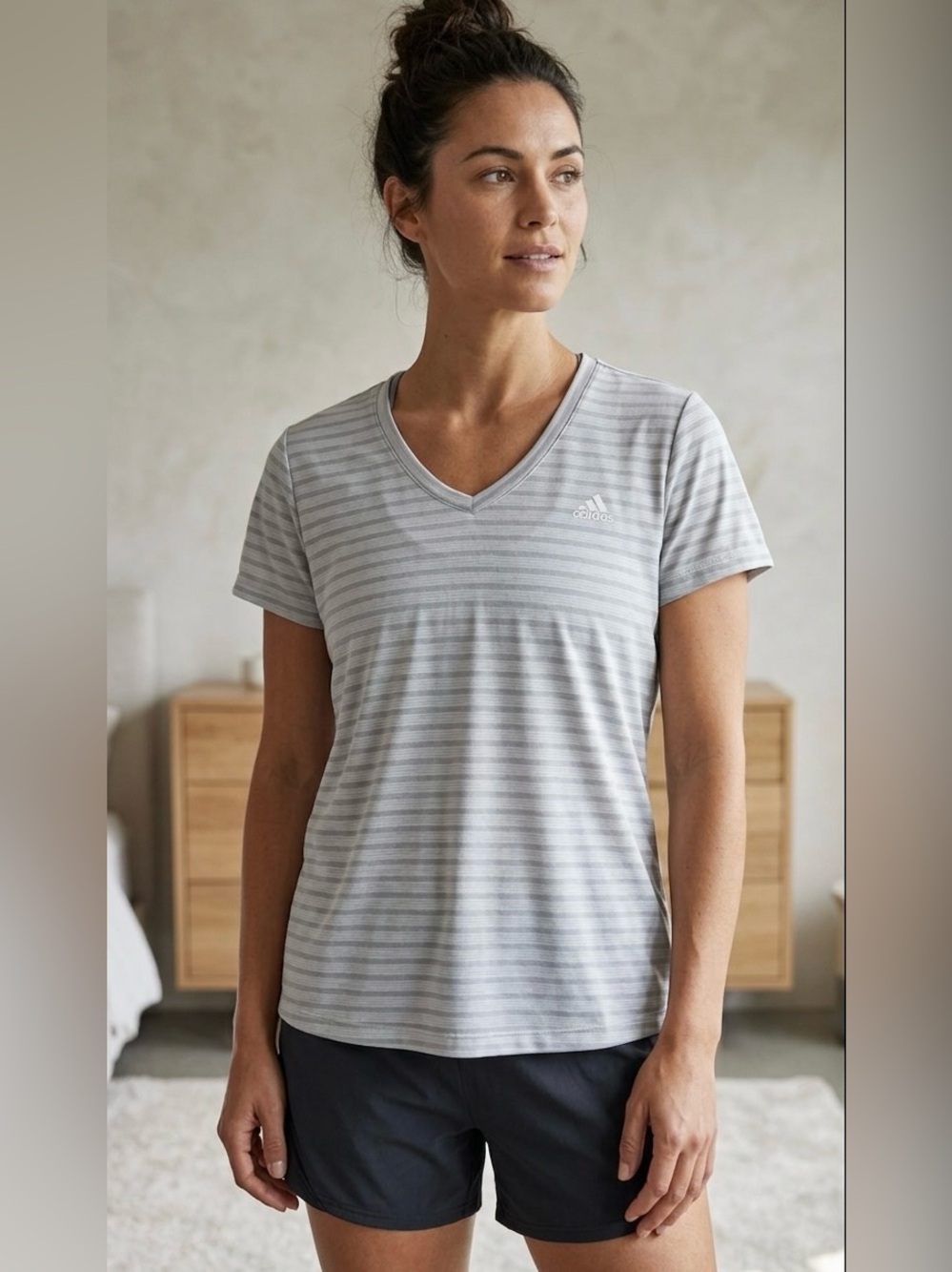 Adidas Ultimate Lightweight V Neck T-Shirt Activewear Casual Gym Running Summer